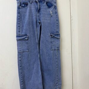 Justice Kids Blue Relaxed Cargo Jeans